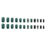 24pcs/Set Glitter Retro Forest Press-On Nails