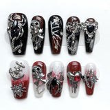 (Handmade) 10pcs/Set Lava Demon Bloodlust Press-On Nails