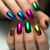 24pcs/Set Iridescent Chrome Press-On Nails