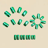 24pcs/Set Chrome Shiny Light Blue Press-On Nails