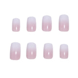 24pcs/Set Gradient French Icy Translucent Press-On Nails