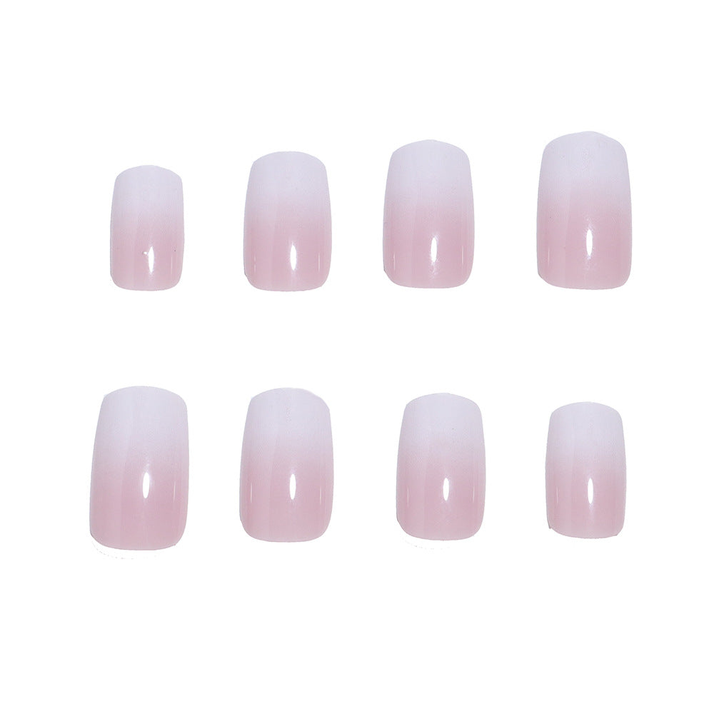24pcs/Set Gradient French Icy Translucent Press-On Nails