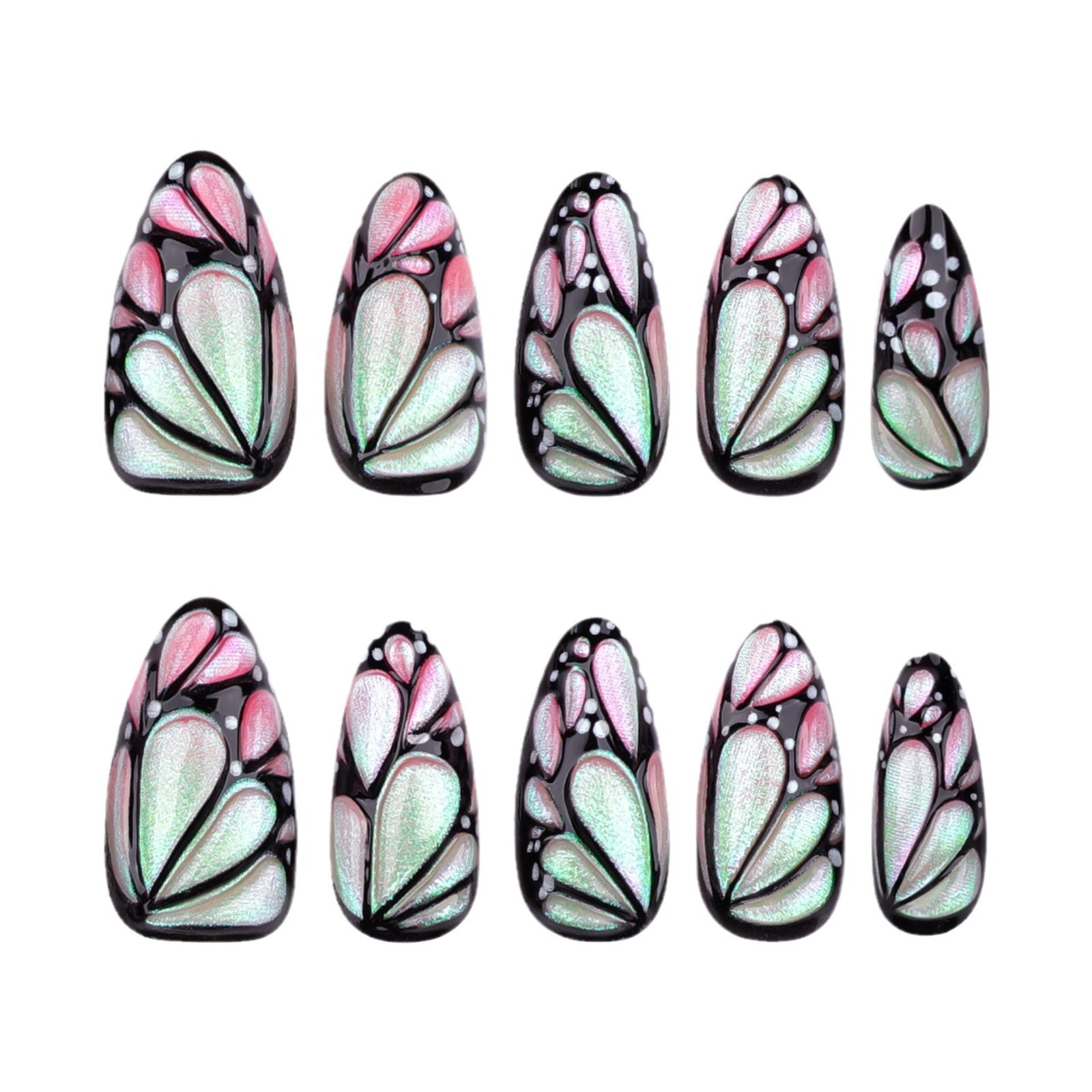 24pcs/Set Butterfly Wings Press-On Nails