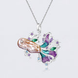 Ocean-Inspired Colorful Gem Fish Necklace