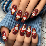 24pcs/Set Crying Face Horse & Smiling Face Horse Press-On Nails