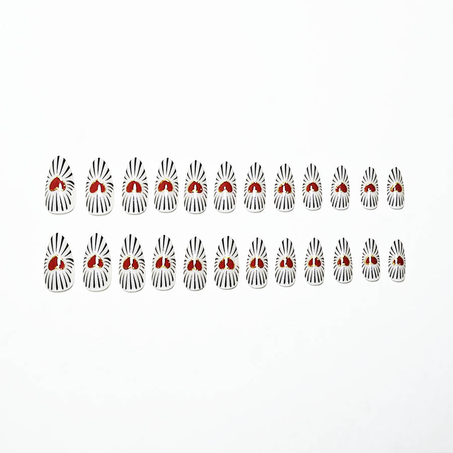 24pcs/Set Heart Press-On Nails