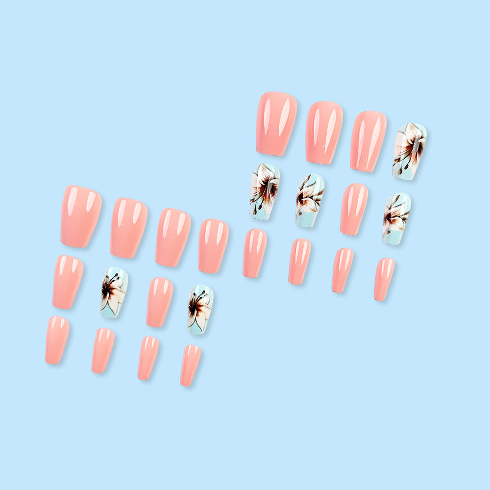 24pcs/Set Lily Petal Press-On Nails