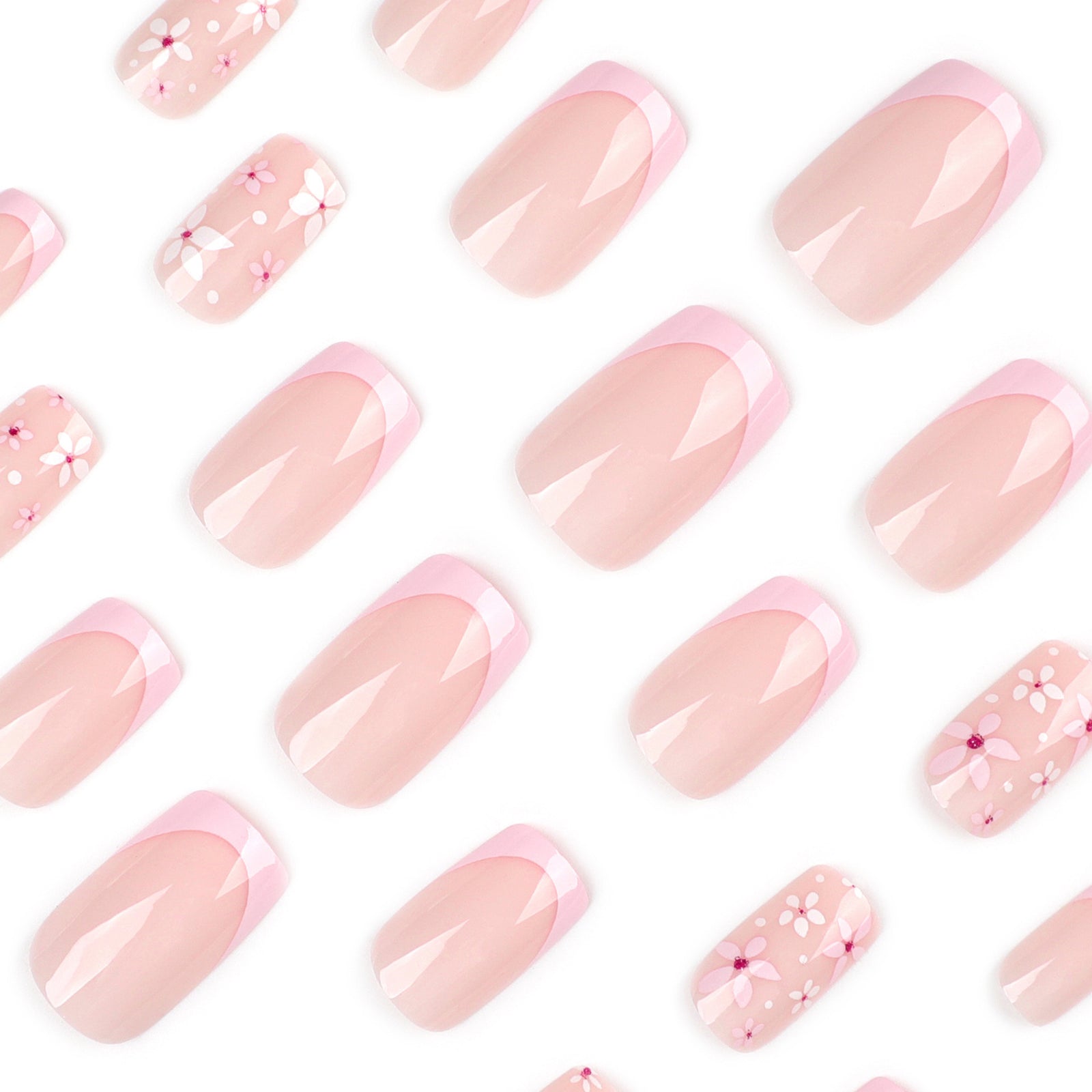 24pcs/Set Fresh Summer Floral Press-On Nails