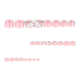 24pcs/Set 3D Floral Pearl Press On Toe Nails