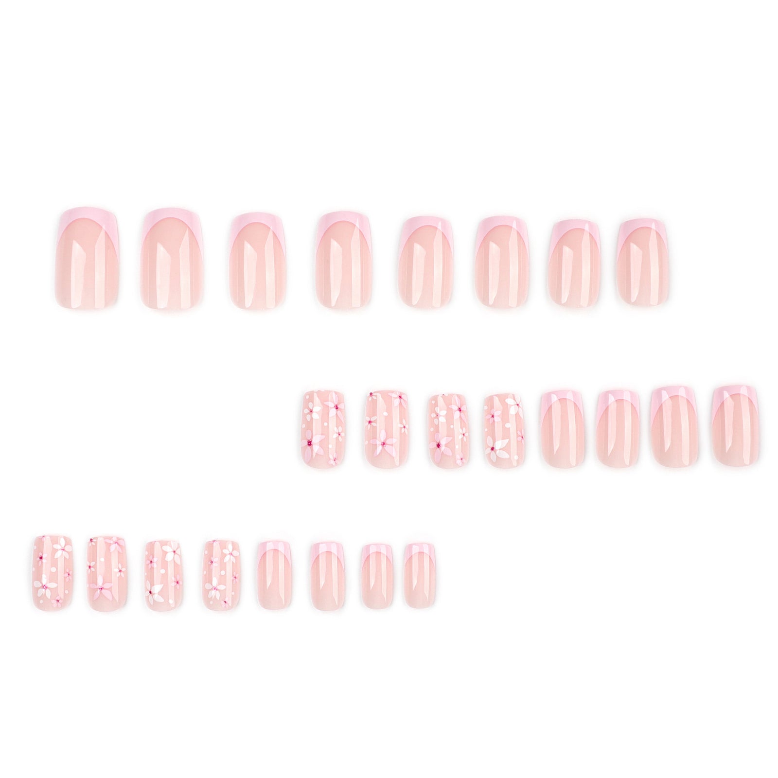 24pcs/Set Fresh Summer Floral Press-On Nails
