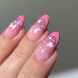 24pcs/Set Heart Glitter Press-On Nails