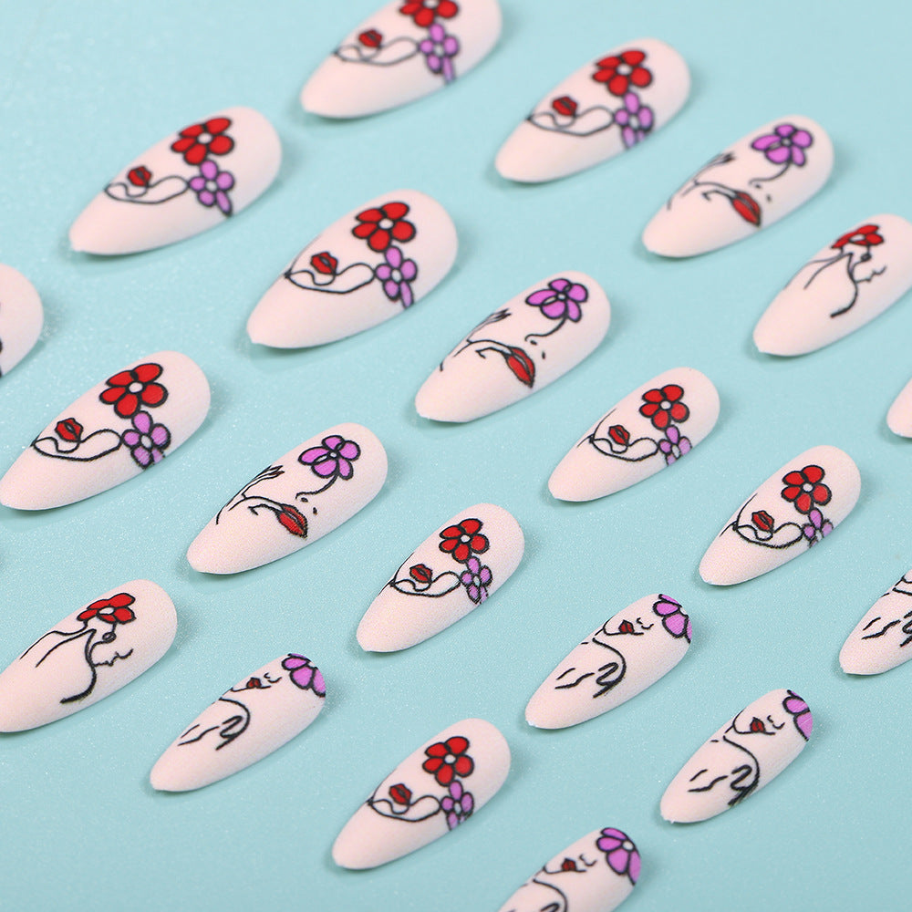 24pcs/Set Enchanting Goddess Rose Press-On Nails