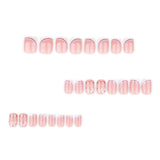24pcs/Set Minimalist French Tips with Branches Short Press On Nails