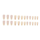 24pcs/Set Gold Line Frosted Press-On Nails