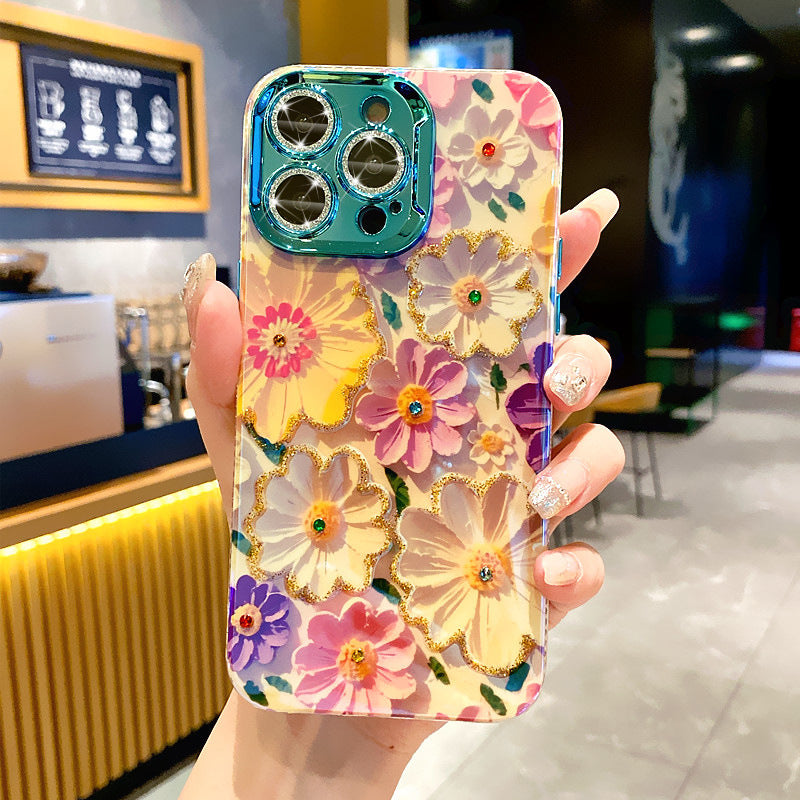 Rhinestone Diamond Painting Floral iPhone Case