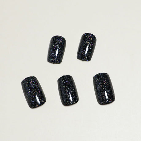 24pcs/Set Sparkling Black Press-On Nails