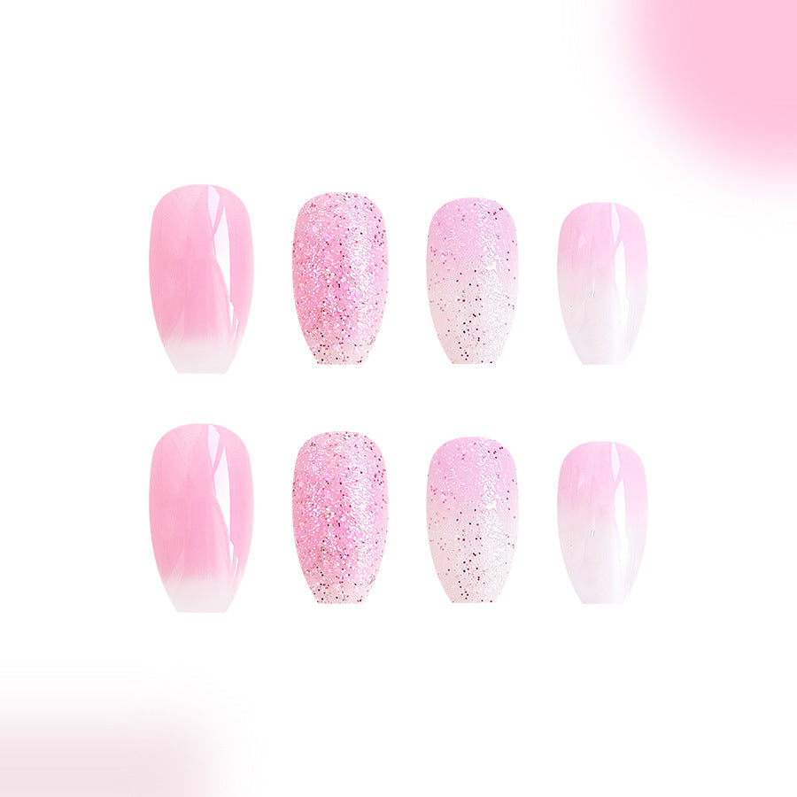 24pcs/Set Glitter Ombre Marble Press-On Nails