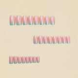 24pcs/Set Pink & Blue Ombre Press-On Nails
