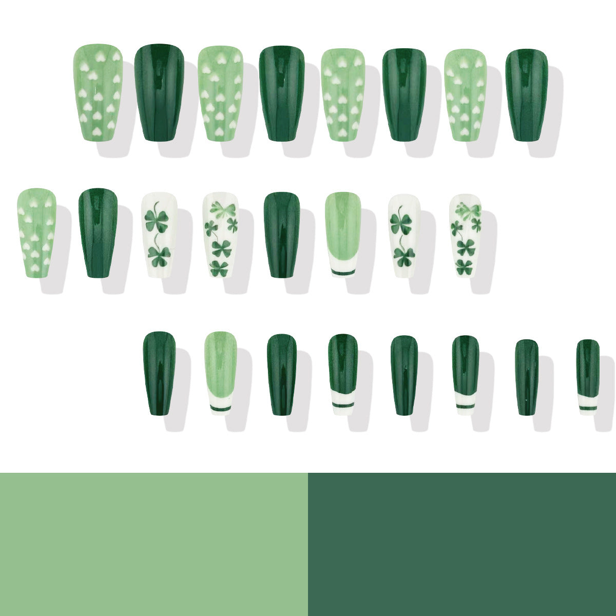 24pcs/Set Four-Leaf Clover Press-On Nails