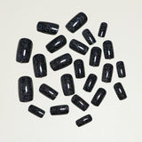 24pcs/Set Sparkling Black Press-On Nails