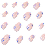 24pcs/Set Summer Blue Flowers Press-On Nails