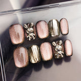 10pcs/Set Cat Eye Bear Press-On Nails