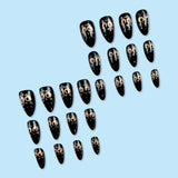 24pcs/Set Dark Cat Press-On Nails