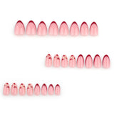 24pcs/Set Heart French Tip Short Press-On Nails