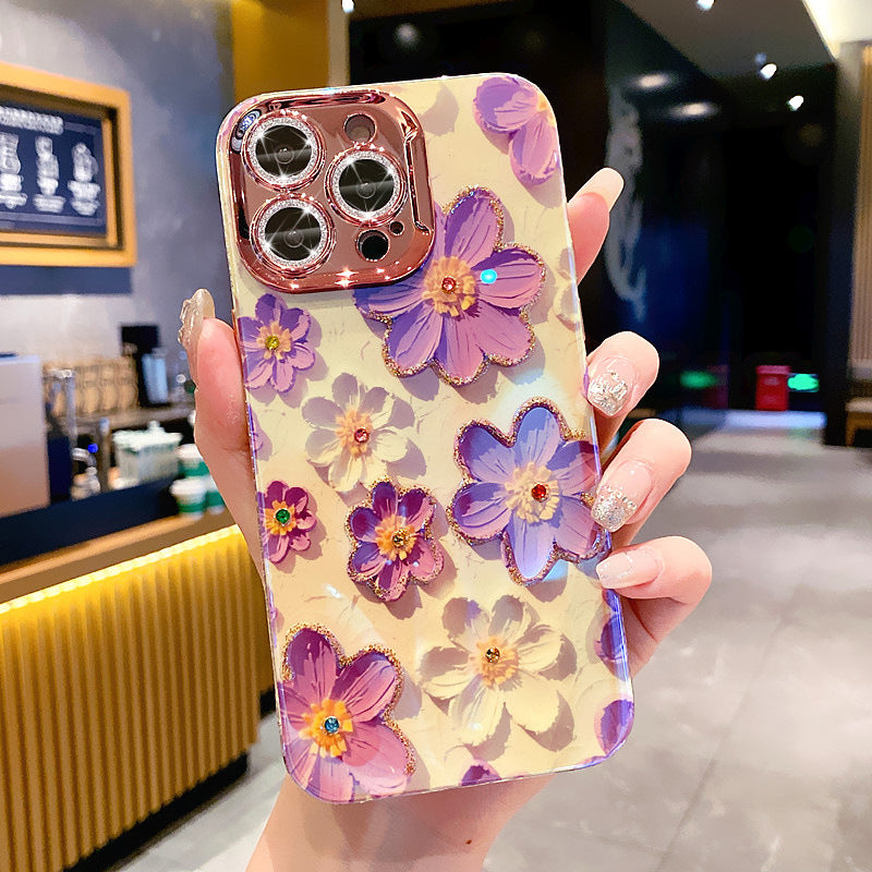 Rhinestone Diamond Painting Floral iPhone Case