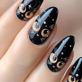 24pcs/Set Dark Cat Press-On Nails