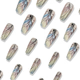 24pcs/Set Peacock Feather Press-On Nails