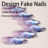 24pcs/Set Glistening Waves Press-On Nails