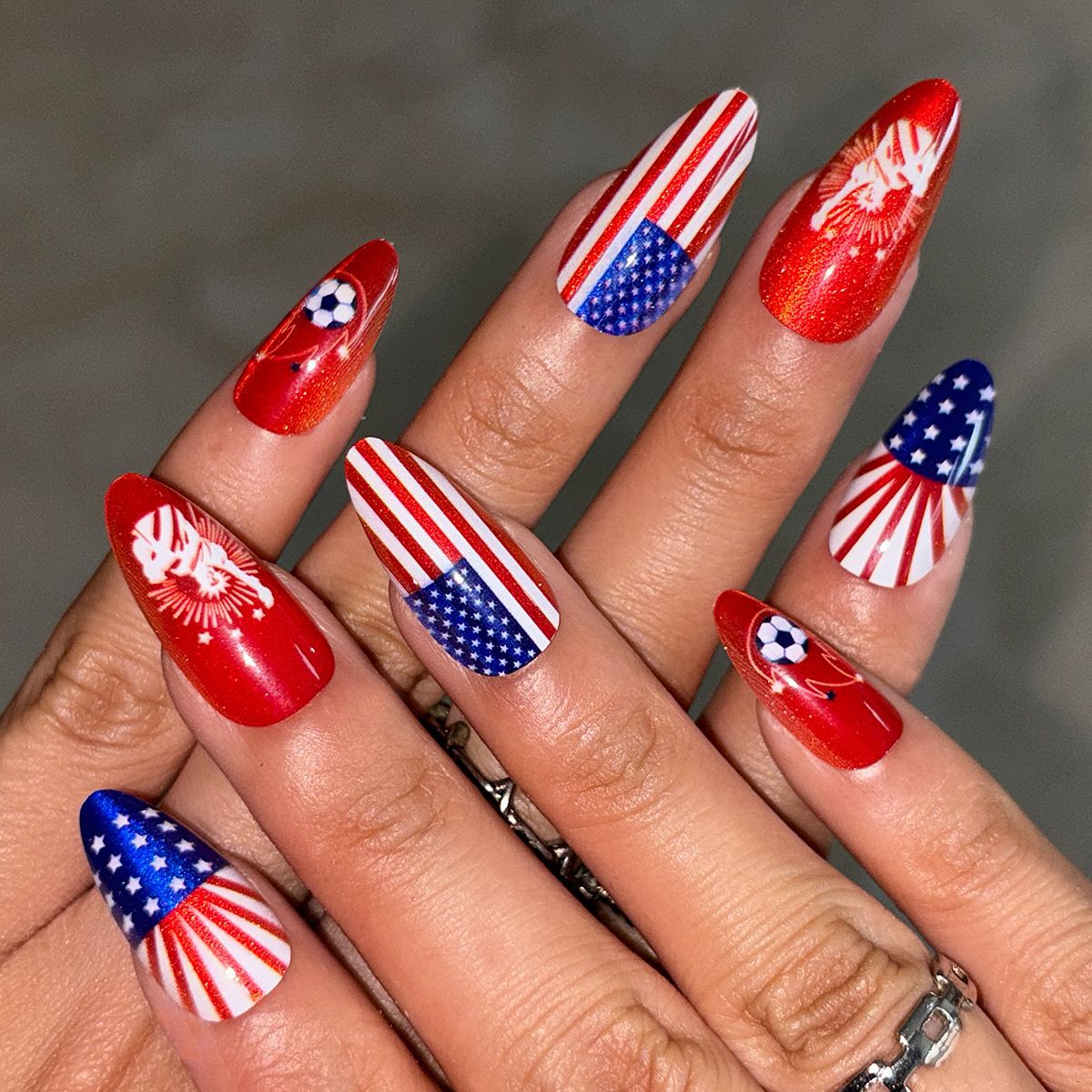 24pcs/Set World Cup Inspired Press-On Nails
