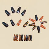 24pcs/Set Brown Leopard Press-On Nails