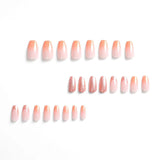 24pcs/Set Orange Gradient Glitter Press-On Nails
