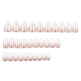 24pcs/Set White Gradient Chrome Press-On Nails