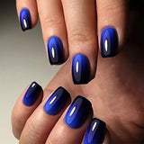 24pcs/Set Solid Blue Gradient Press-On Nails