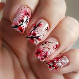 24pcs/Set Flowers Press-On Nails