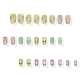 24pcs/Set Cute Easter Egg Bunny Press-On Nails