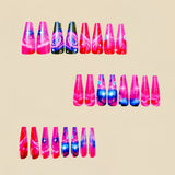 24pcs/Set Pink Gradient Cosmic Skyo Press-On Nails