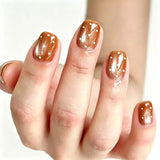 24pcs/Set Red Cat Eye with White Polka Dots Press On Nails
