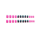 24pcs/Set Pink Botanical Flowers Short Press-On Nails