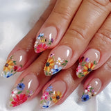 24pcs/Set Colorful Floral French Press-On Nails
