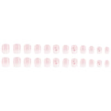 24pcs/Set White Gradient Flower Ombre Press-On Nails