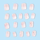 24pcs/Set White Gradient Flower Ombre Press-On Nails