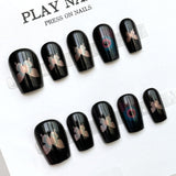 10pcs/Set Butterfly Cat Eye Press-On Nails