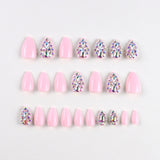 24pcs/Set Sparkling Rainbow Diamonds Press-On Nails