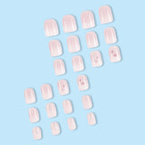 24pcs/Set White Gradient Flower Ombre Press-On Nails