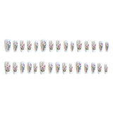 24pcs/Set Pastel Embroidery Press-On Nails