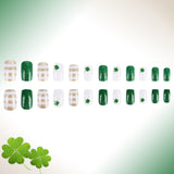 24pcs/Set Green Four-Leaf Clover Press-On Nails